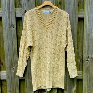 Vintage Gold Sweater Tunic Dress